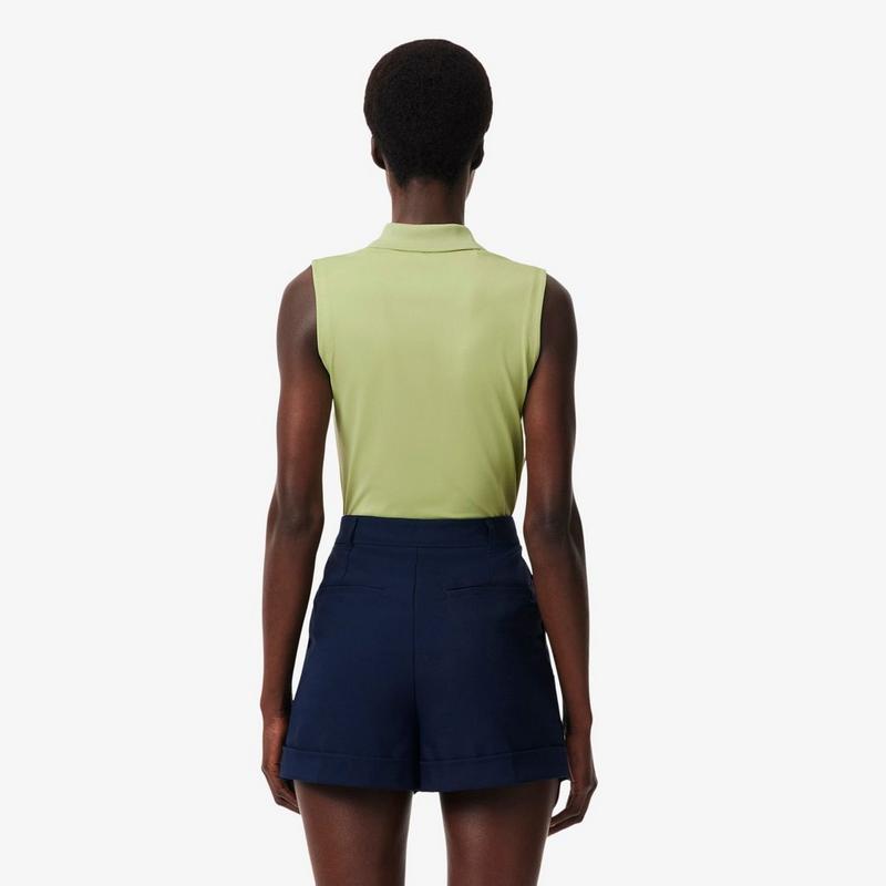 Lacoste Polo de golf sans manches extensible &agrave; coupe ajust&eacute;e UV Protect pour femmes