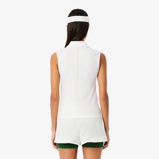 Lacoste Women's Sleeveless Stretch Knit Tennis Polo