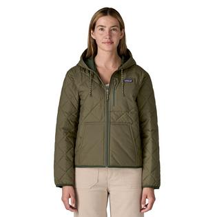 Patagonia Veste &agrave; capuchon style doudoune matelass&eacute;e en losange pour femmes