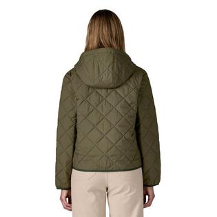 Patagonia Veste &agrave; capuchon style doudoune matelass&eacute;e en losange pour femmes