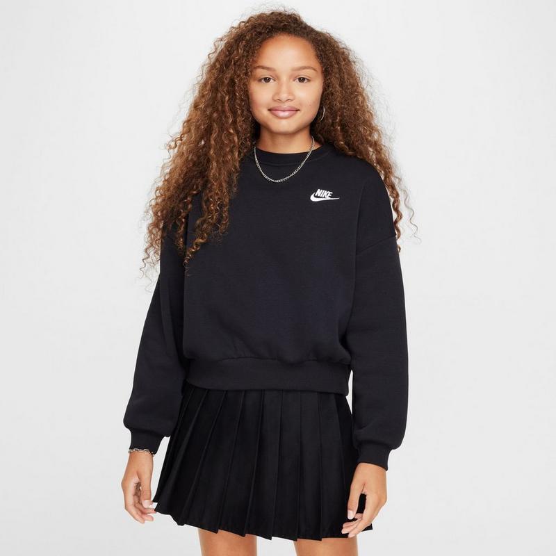 Nike Chandail &agrave; col rond Sportswear Club Boxy en molleton pour filles juniors [7-16]