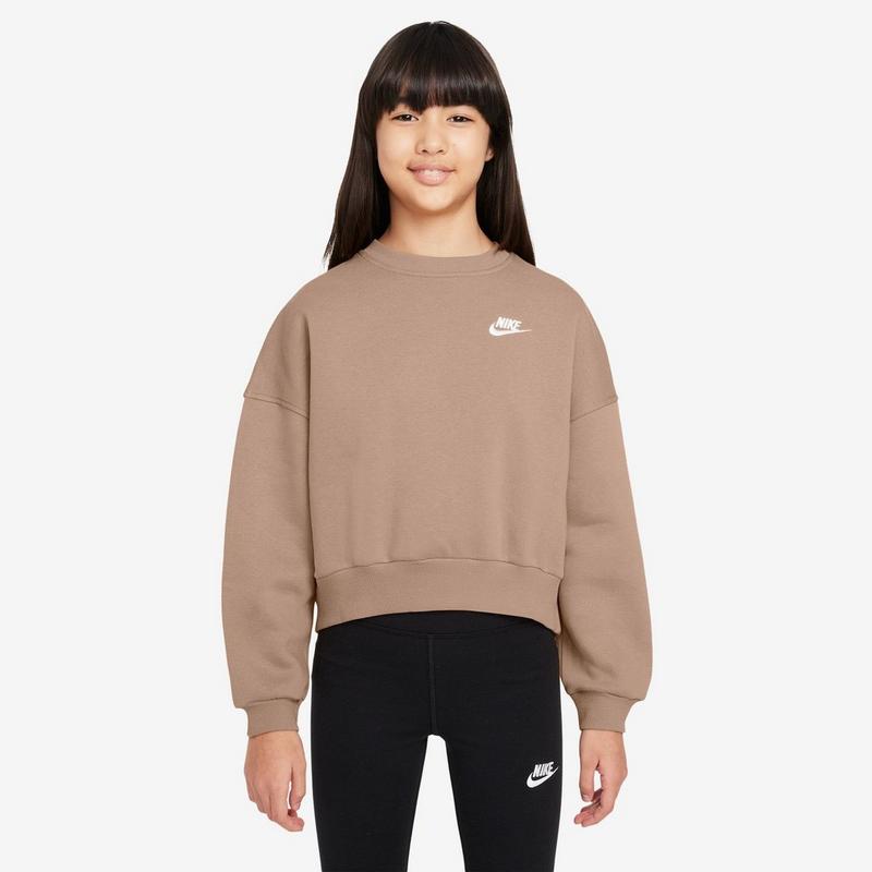 Nike Chandail &agrave; col rond Sportswear Club Boxy en molleton pour filles juniors [7-16]