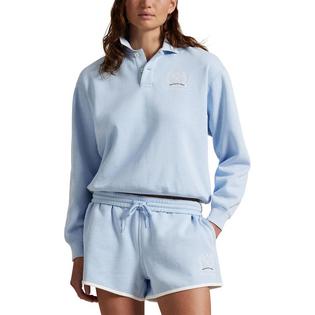 Polo Ralph Lauren Women's Wimbledon Fleece Long Sleeve Polo Sweatshirt