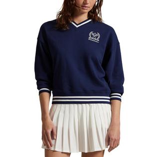 Polo Ralph Lauren Women's Wimbledon Fleece V-Neck Sweatshirt