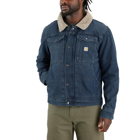 Men's Relaxed Fit Denim Sherpa-Lined Jacket | Carhartt | Sporting