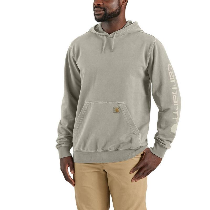 Carhartt Chandail &agrave; capuchon et motif en tissu bouclette teint en pi&egrave;ce pour hommes