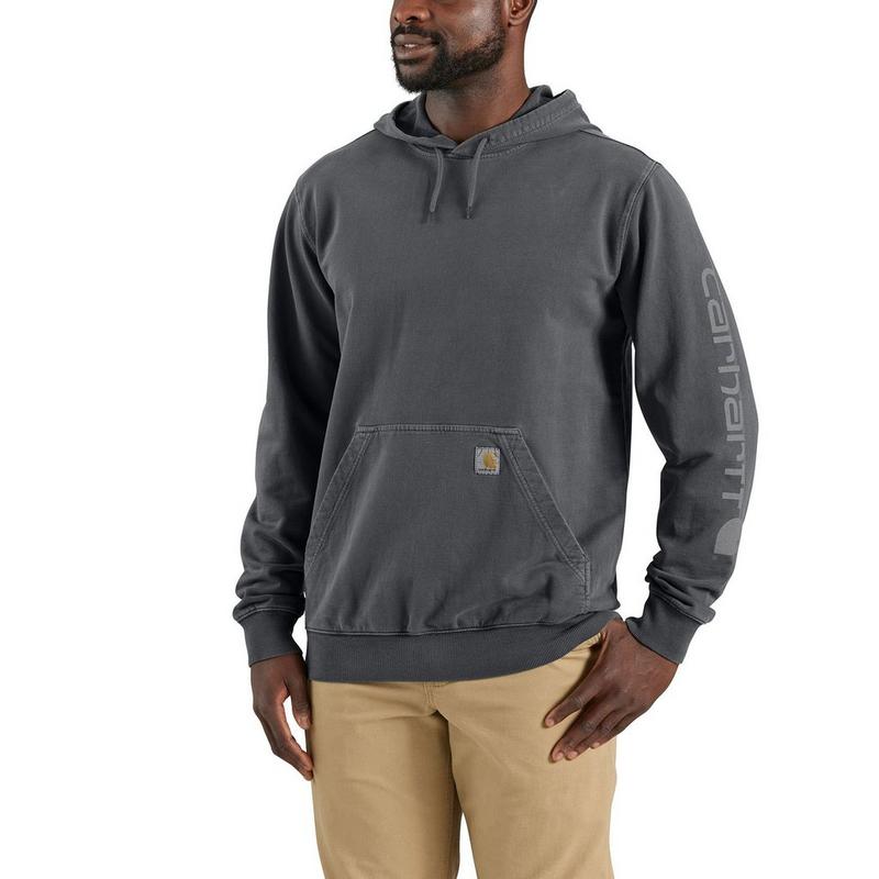 Carhartt Chandail &agrave; capuchon et motif en tissu bouclette teint en pi&egrave;ce pour hommes