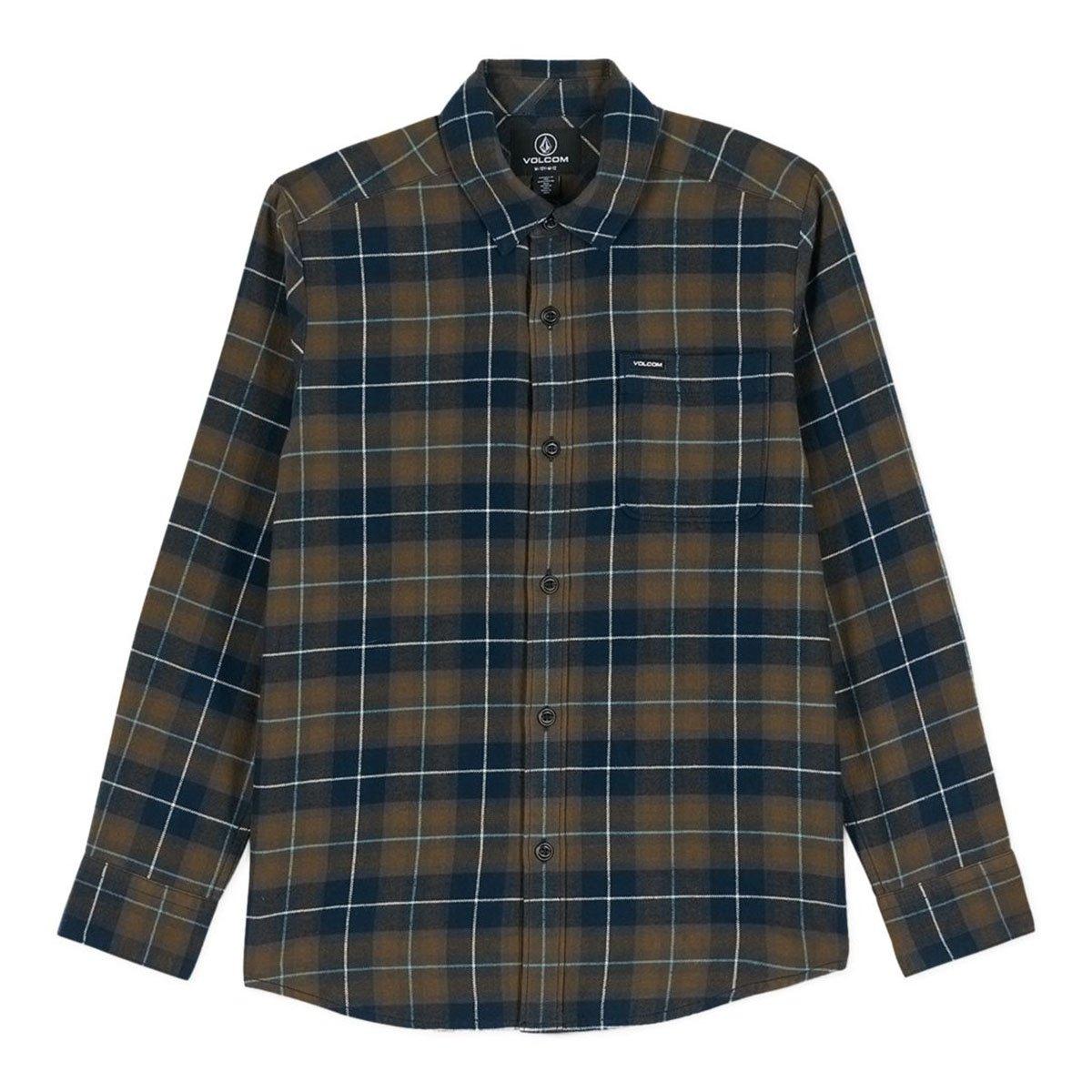 Volcom | Boy's Junior's Caden Plaid Shirt, Navy, Size Small