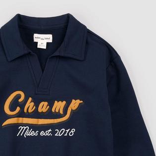Miles The Label Boys' [2-10] Champion Puff Print Polo Sweatshirt