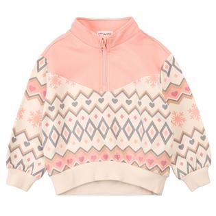 Miles The Label Girls' [2-10] Fair Isle Fleece 1/2-Zip Top