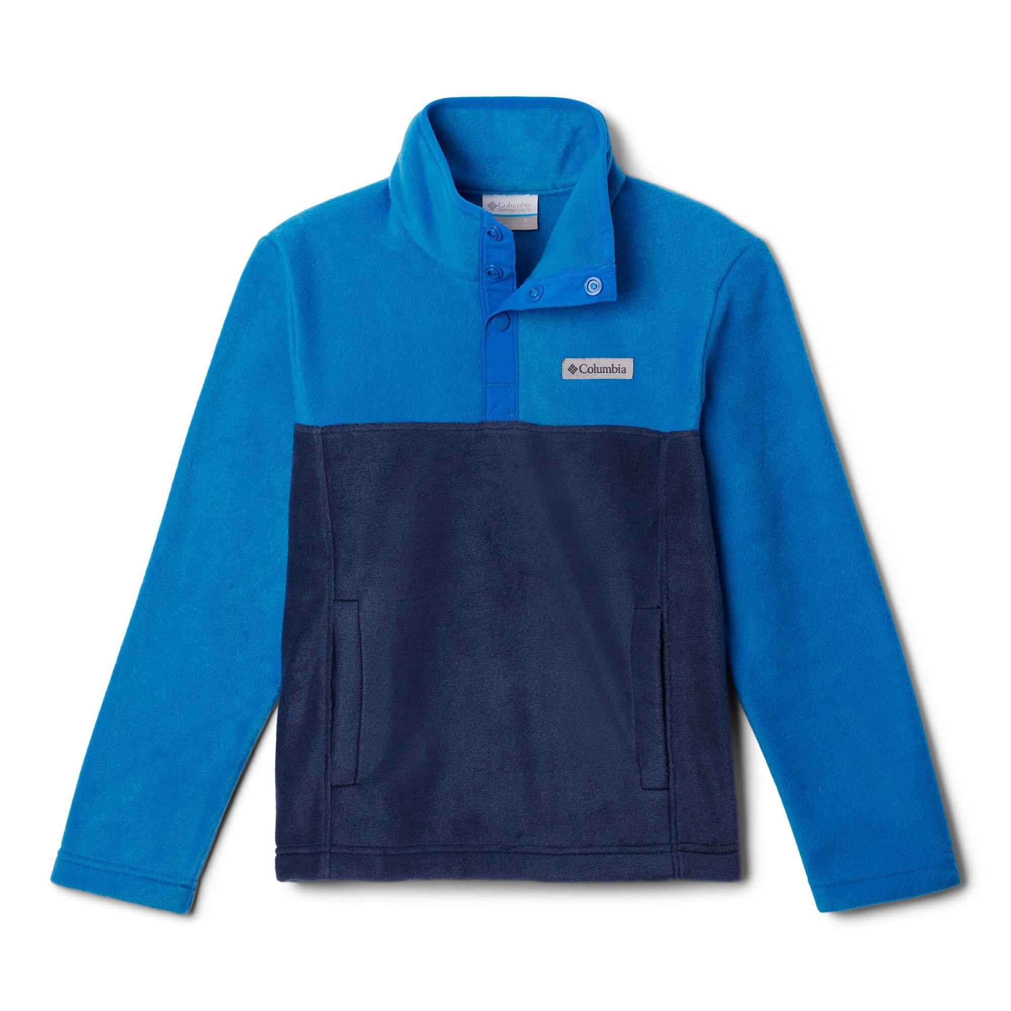 Columbia | Boy's Junior's Steens Mountain II Quarter-Snap Fleece Pullover Top, Collegiate Navy/Bright Indigo, Size Medium