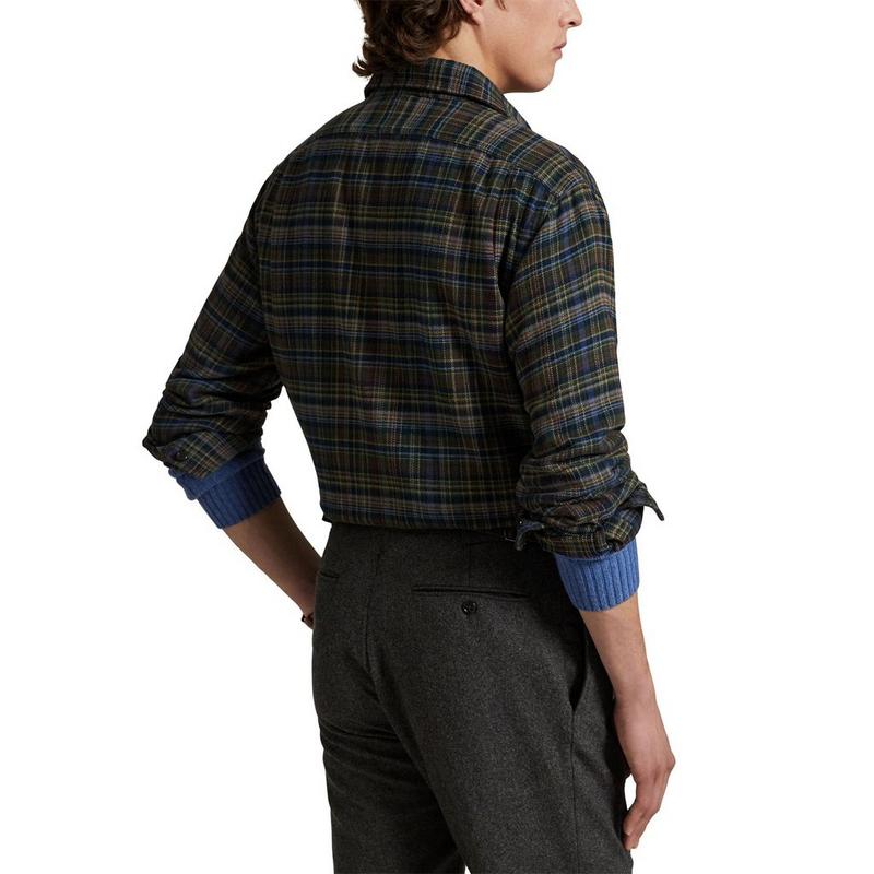 Polo Ralph Lauren Chemise en flanelle bross&eacute;e &agrave; carreaux coupe classique pour hommes