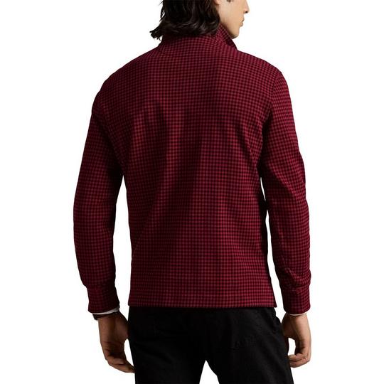 Men's Checked Estate-Rib Quarter-Zip Pullover Top | Polo Ralph