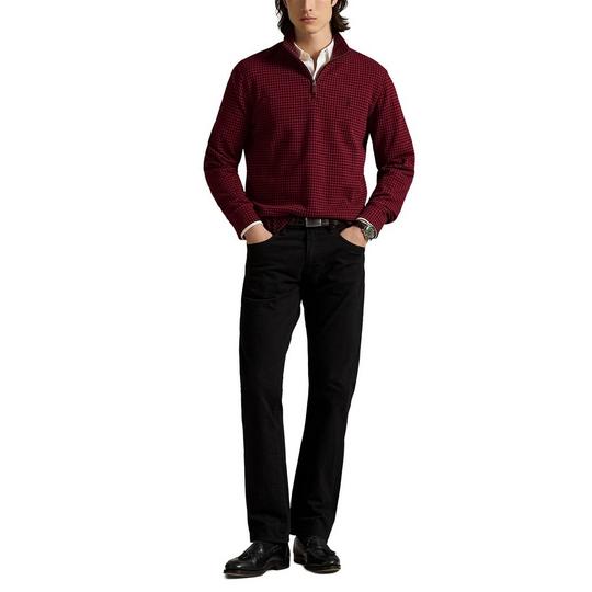 Men's Checked Estate-Rib Quarter-Zip Pullover Top | Polo Ralph