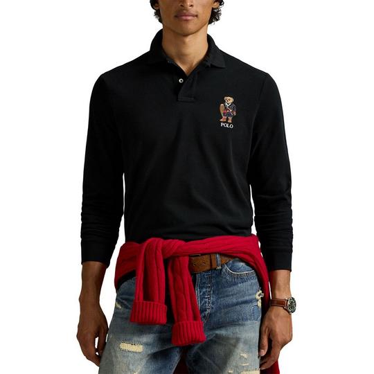 Men's Classic Fit Polo Bear Mesh Long Sleeve Polo | Polo Ralph