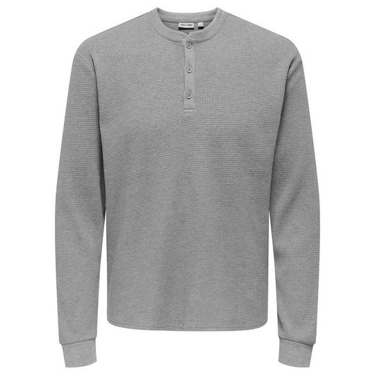 Men's Tobie Long Sleeve Henley Top | Only & Sons | Sporting Life