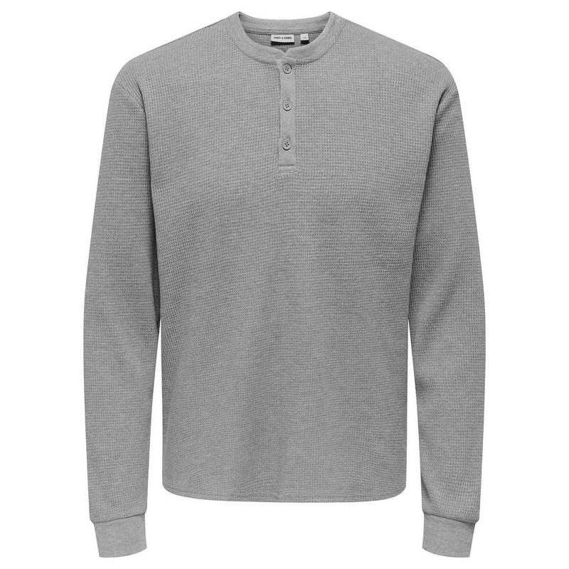 Only & Sons Haut henley &agrave; manches longues Tobie pour hommes