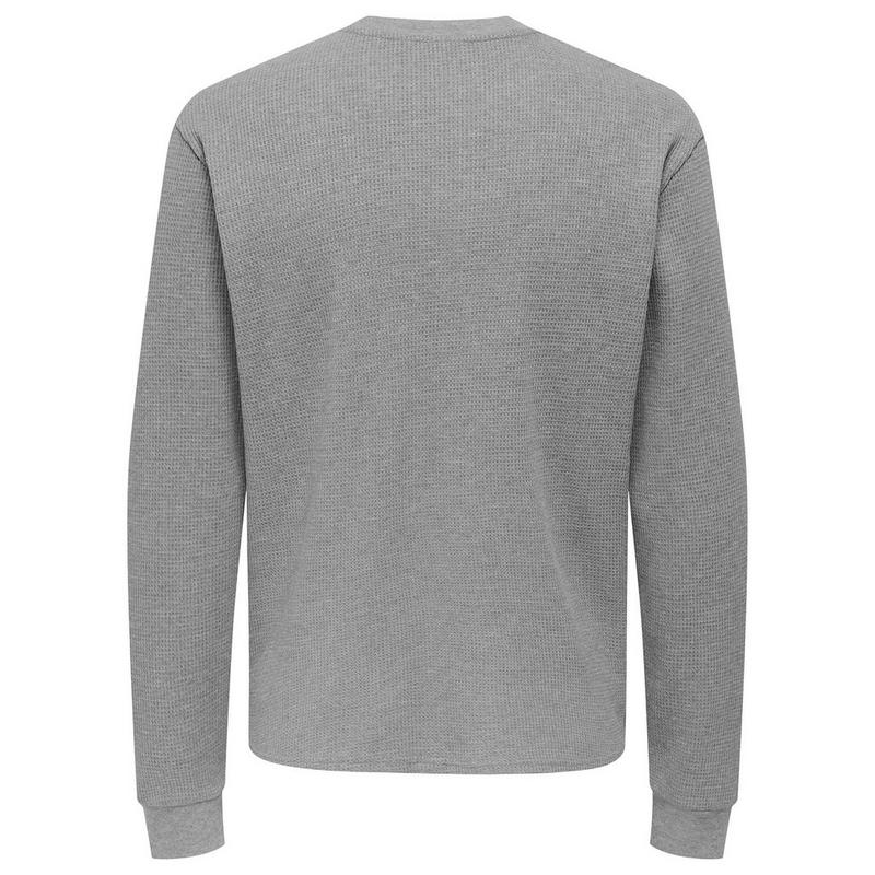 Only & Sons Haut henley &agrave; manches longues Tobie pour hommes