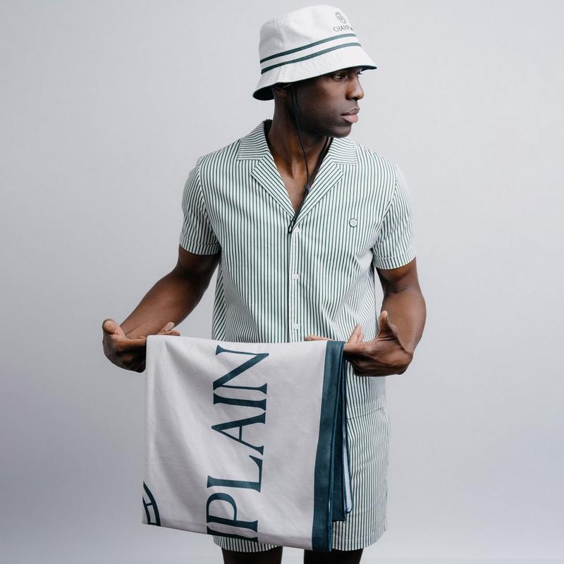 Champlain Chemise &agrave; col camp &agrave; rayures pour hommes