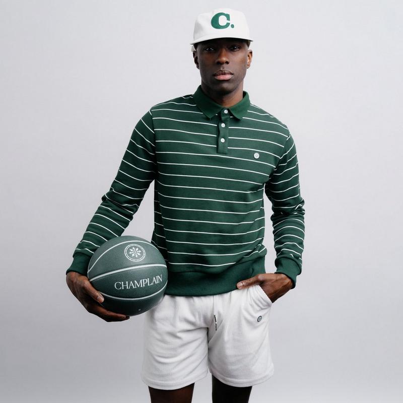 Champlain Chandail polo ray&eacute; &agrave; manches longues pour hommes