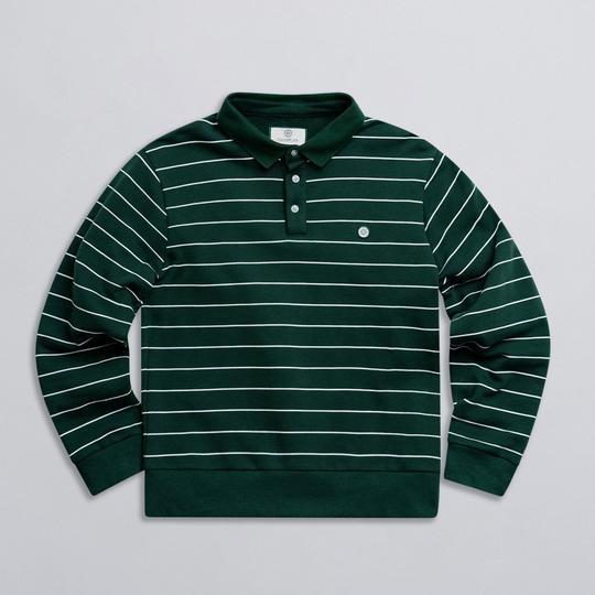 Men's Striped Long Sleeve Polo Sweatshirt | Champlain | Sporting