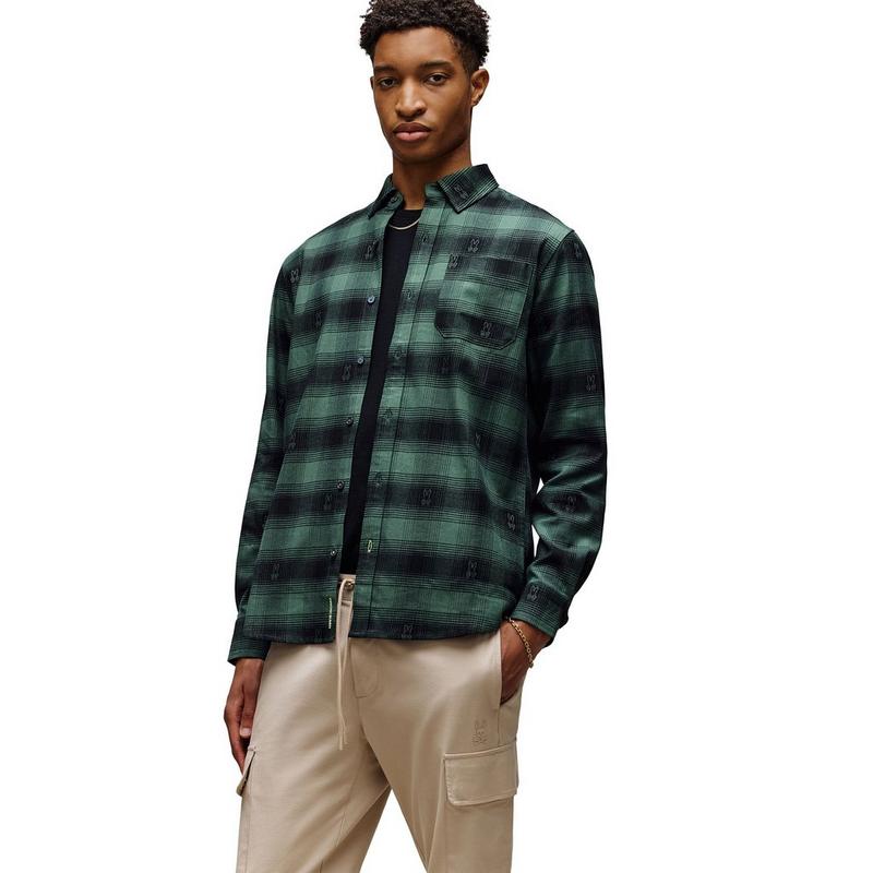 Psycho Bunny Chemise en flanelle &agrave; carreaux Kurt pour hommes