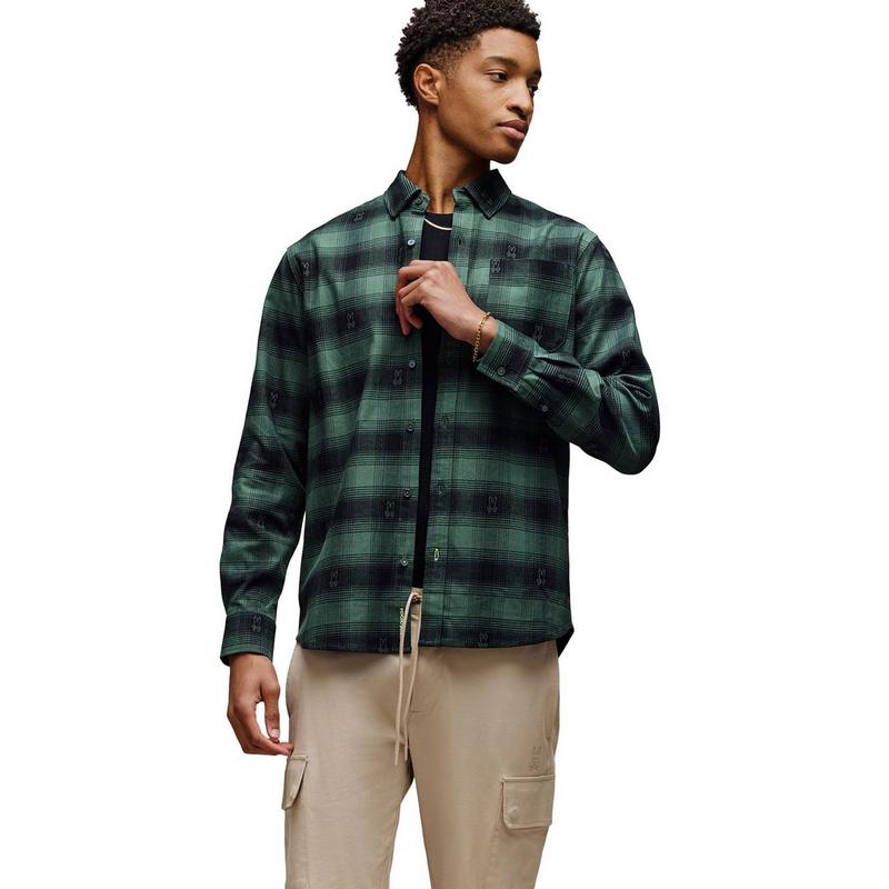 Psycho Bunny Chemise en flanelle &agrave; carreaux Kurt pour hommes