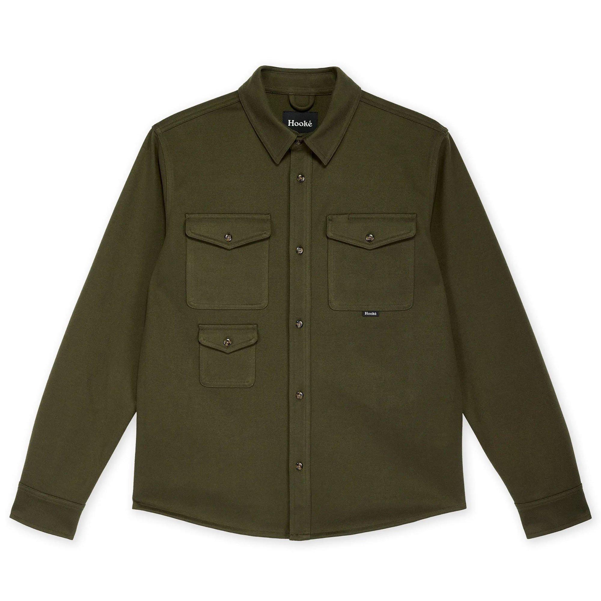 Hooké | Men's Adventure Flannel Shirt, Dark Olive, Size Large