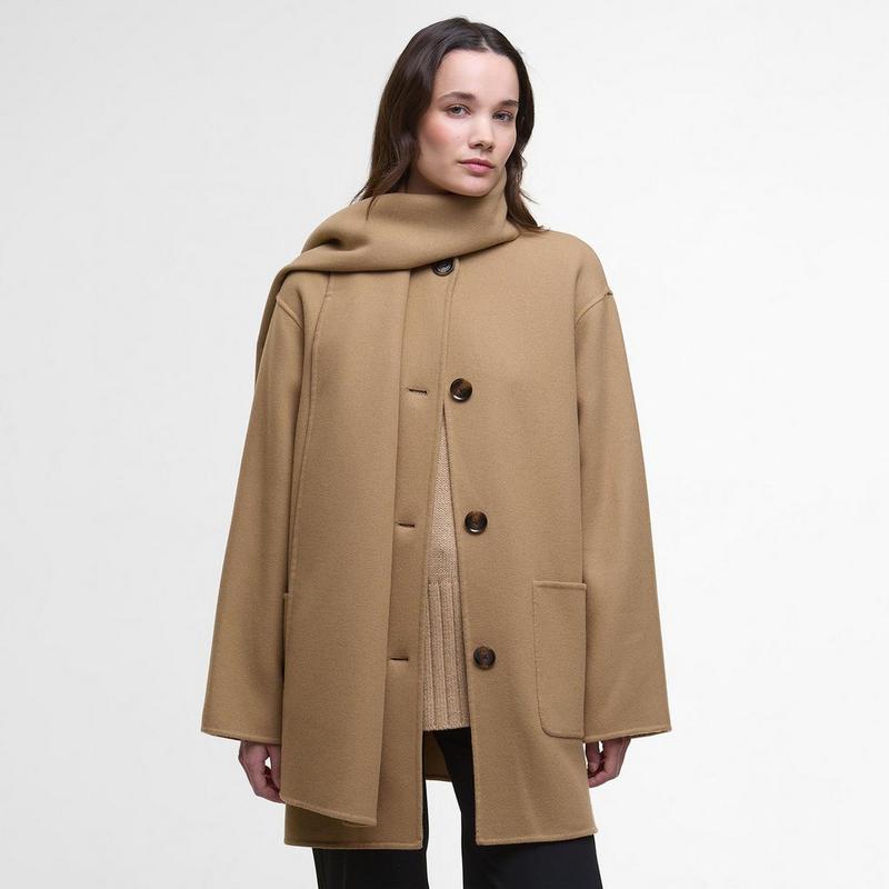 Barbour Manteau-&eacute;charpe en laine Clementine pour femmes