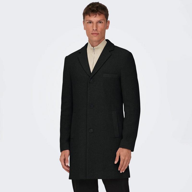Only & Sons Manteau Jaylon Life en m&eacute;lange de laine pour hommes