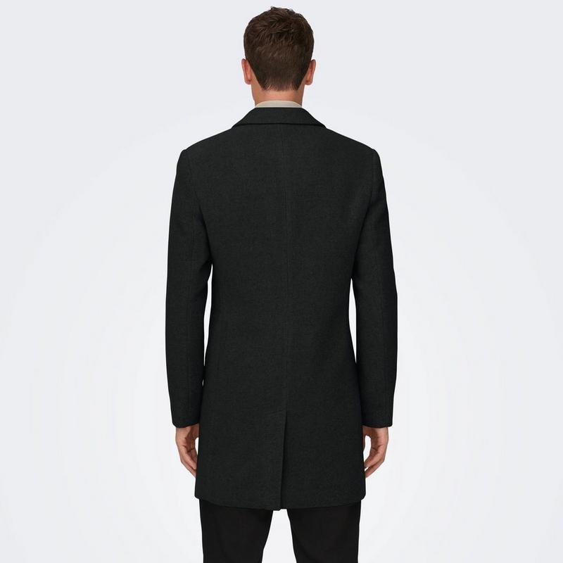 Only & Sons Manteau Jaylon Life en m&eacute;lange de laine pour hommes