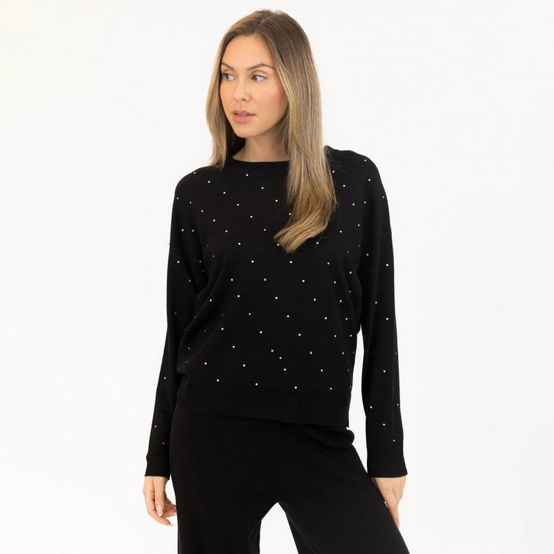 Lyla + Luxe Chandail &agrave; col rond Bianca Crystal pour femmes