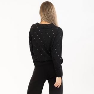 Lyla + Luxe Women's Bianca Crystal Crew Neck Sweater