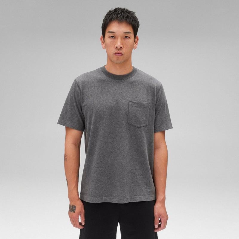 Reigning Champ T-shirt &agrave; poche en jersey mi-&eacute;pais Standard pour hommes