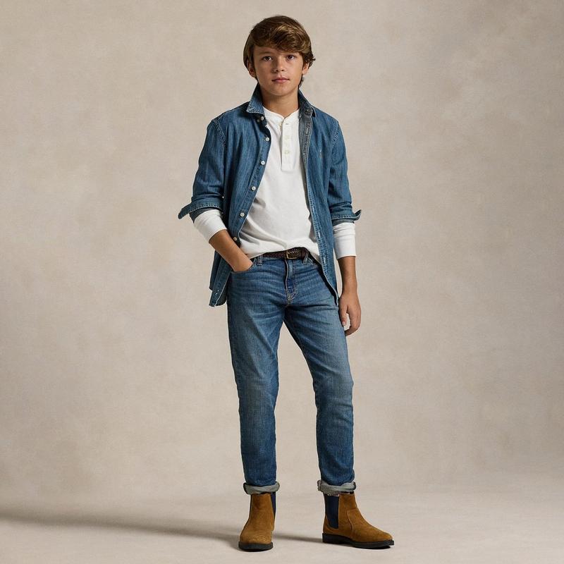 Polo Ralph Lauren Jean Sullivan extensible coupe ajust&eacute;e pour gar&ccedil;ons juniors [8-20]