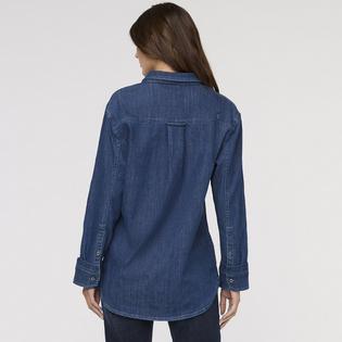 DUER Women's Performance Denim Lite Relaxed Button-Down Shirt
