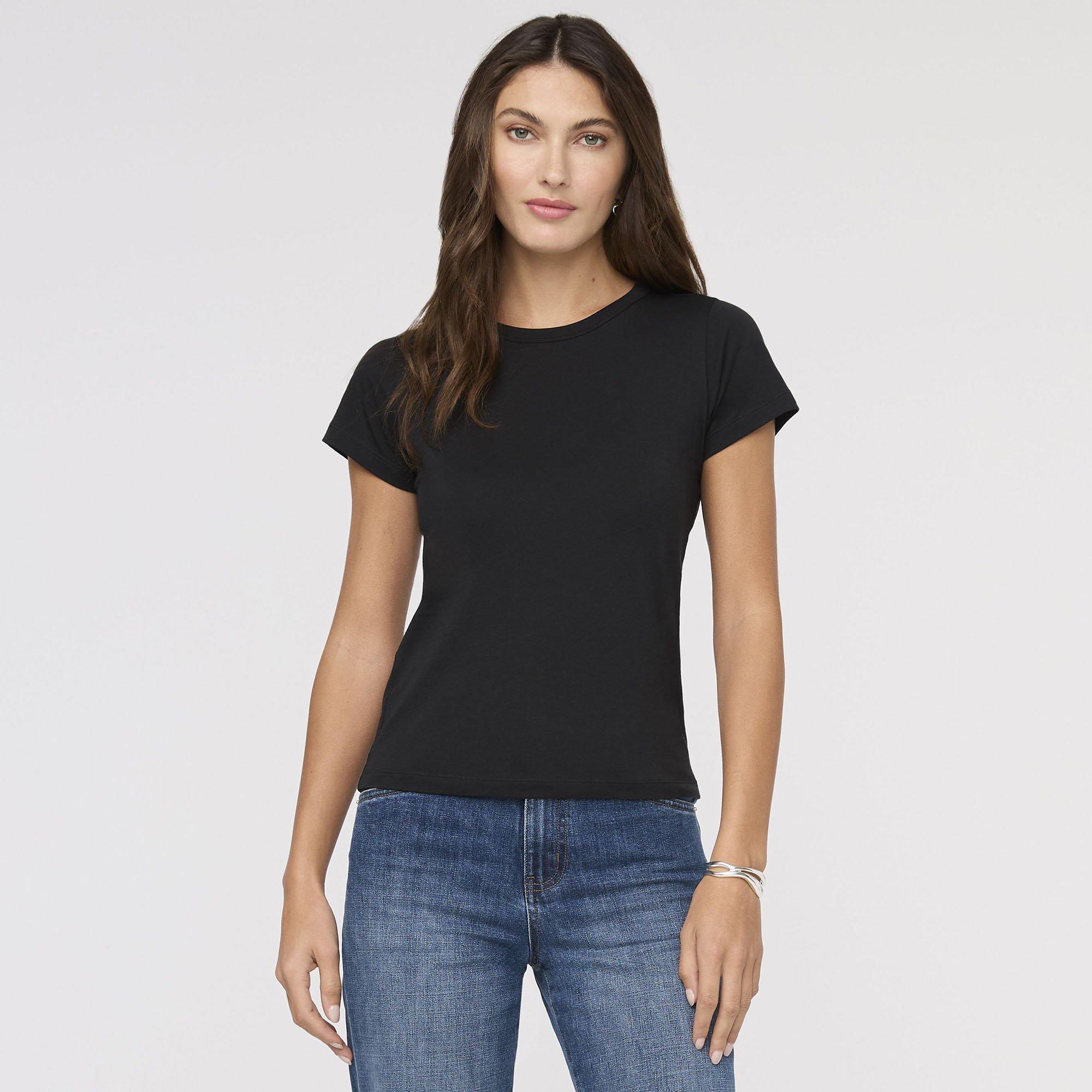 DUER | Women's PurePima Slim Crew T-Shirt, Black, Size Large