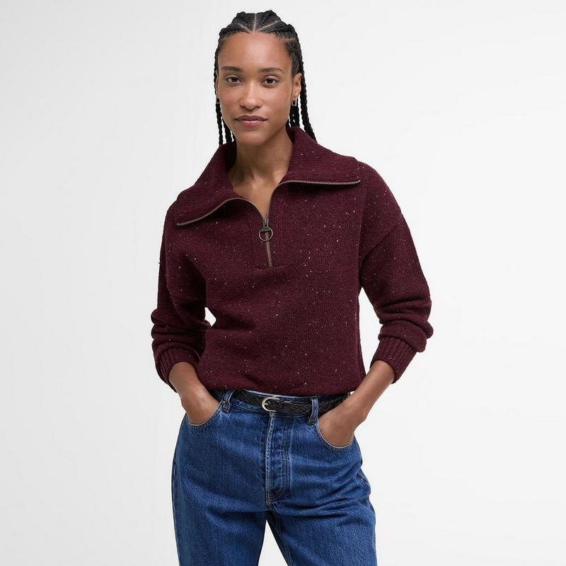 Barbour Chandail tricot&eacute; Lavensdale &agrave; demi-fermeture &eacute;clair pour femmes