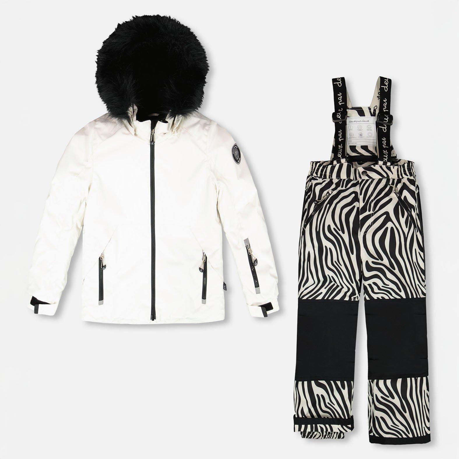 Deux Par Deux | Girl's Play Two-Piece Snowsuit, White, Size 5