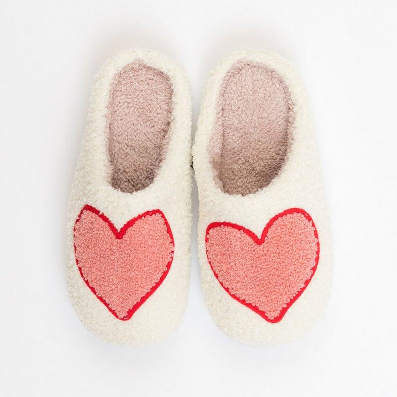 Lyla + Luxe Pantoufle Sherpa en forme de c&oelig;ur pour femmes
