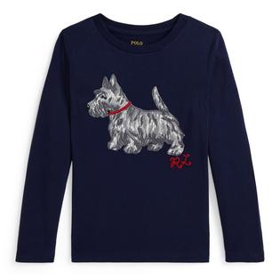 Polo Ralph Lauren Girls' [2-6X] Dog Print Cotton Long Sleeve T-Shirt