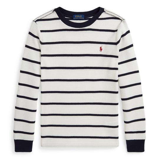 Boys' [2-7] Striped Waffle Cotton Long Sleeve Top | Polo Ralph