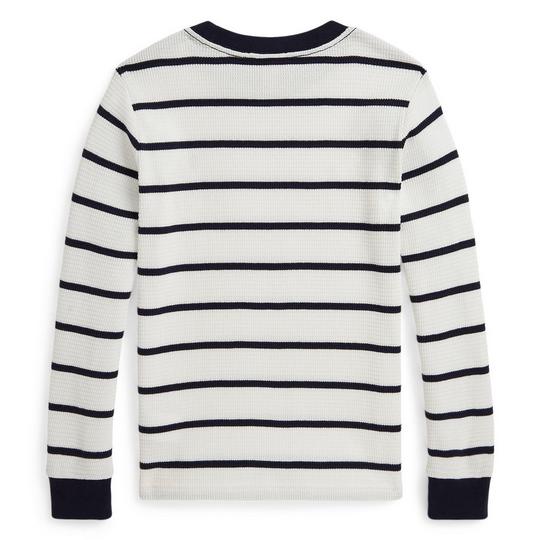 (取寄) ラルフローレン キッズ ボーイズ ストライプド ワッフル コットン ロング スリーブ ティー (インファント) Polo Ralph Lauren Kids boys Striped Waffle Cotton Long Sleeve Tee (Infant) Holiday Red/Rl Navy Boys' [2-7] Striped Waffle Cotton Long Sleeve Top | Polo Ralph