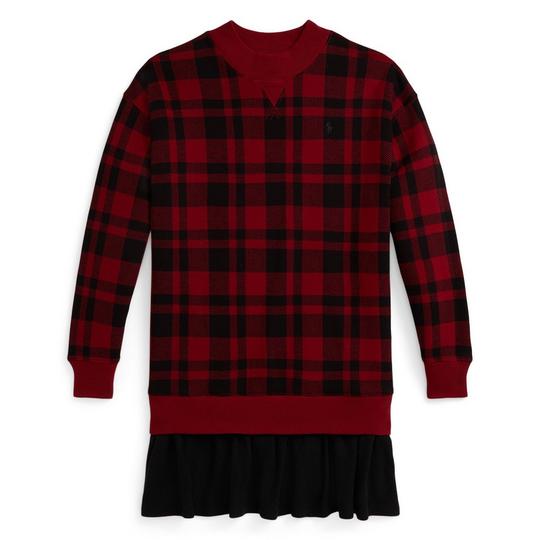 Polo Ralph Lauren Robe en molleton   carreaux Buffalo pour filles juniors  7-16 