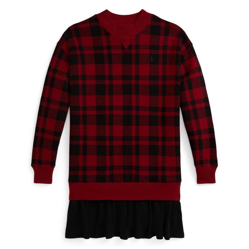 Polo Ralph Lauren Robe en molleton &agrave; carreaux Buffalo pour filles juniors [7-16]