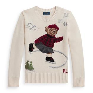 Polo Ralph Lauren Chandail &agrave; col ras du cou Polo Bear pour filles juniors [7-16]