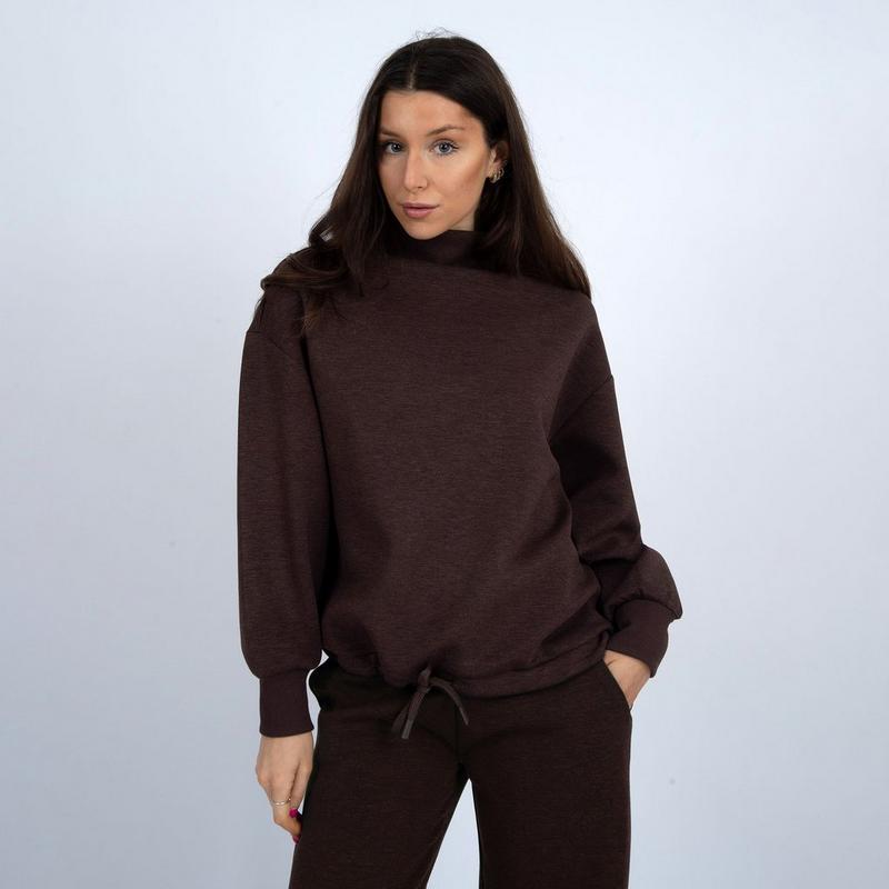 Oak & Ivy Chandail &agrave; col montant en tricot doux chin&eacute; pour femmes