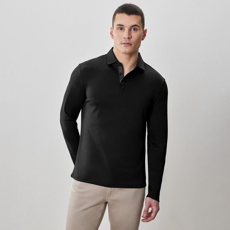 Robert Barakett Polo &agrave; manches longues The Barakett &agrave; chevrons pour hommes