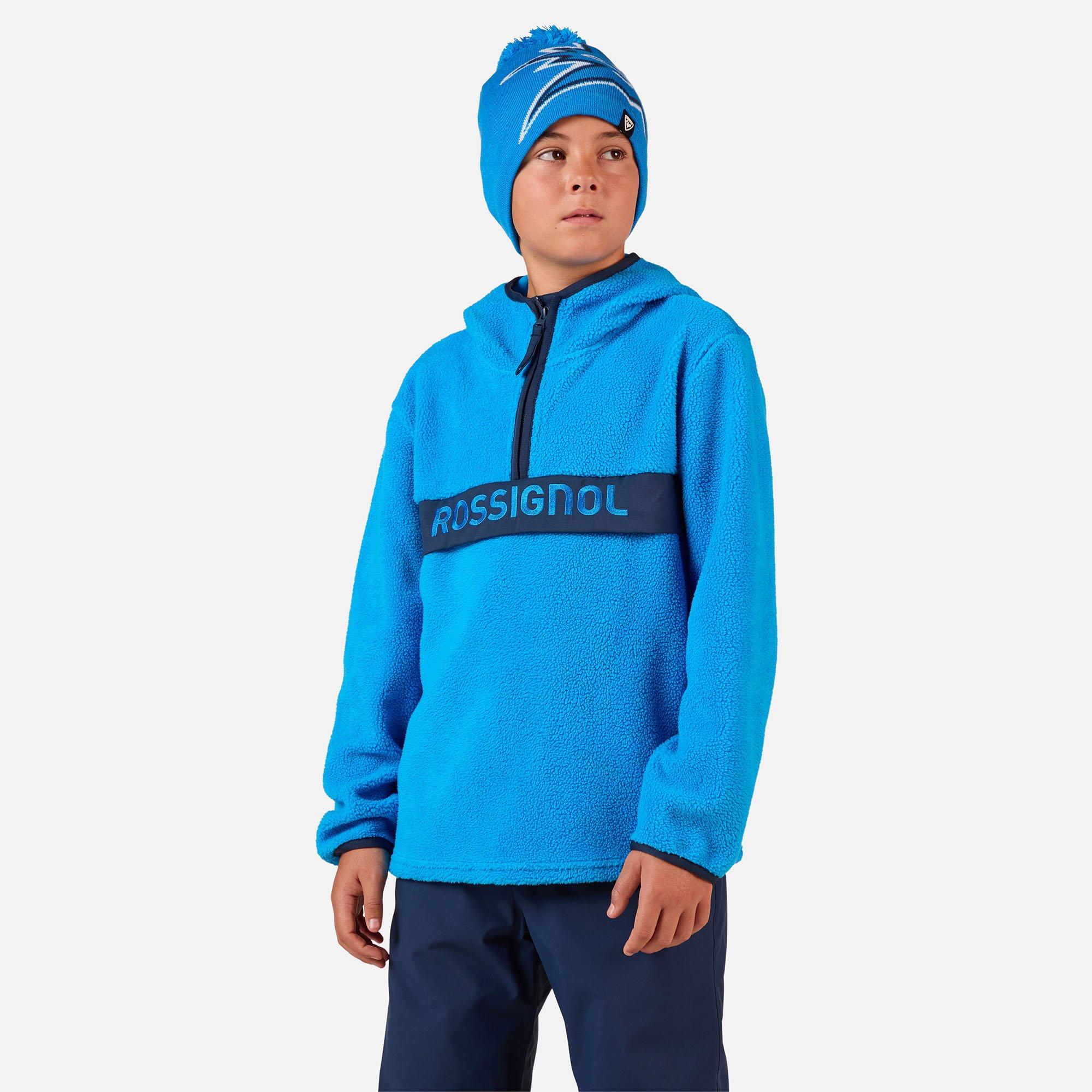 Rossignol | Boy's Junior's Alltrack Anorak Fleece Top, Blue, Size 16