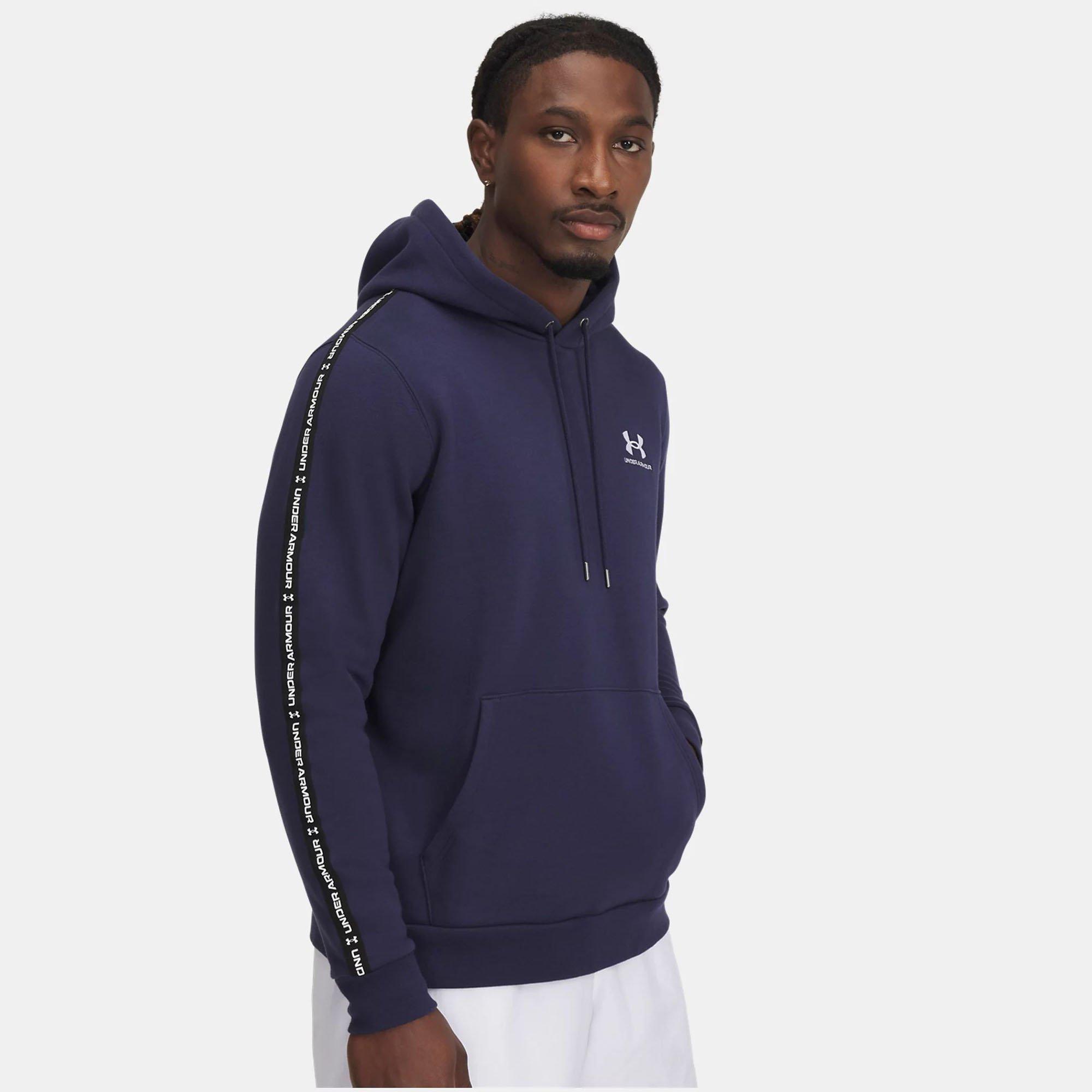 Under Armour | Men's Icon Fleece Taping Hoodie, Midnight Navy, Size Small